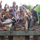 Congolese women and children arrive at a border point in Chissanda, Lunda Norte, Angola, after fleeing militia attacks in Kasai Province,